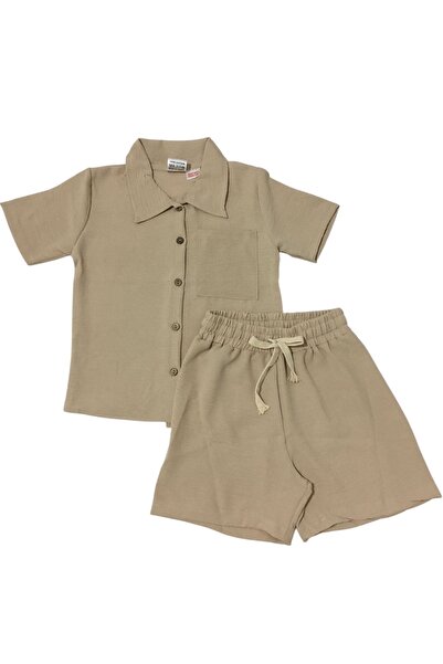 Arya Nisa Kids New Season Summer 2-Piece Shorts Suit with Buttoned Shirt for Boys