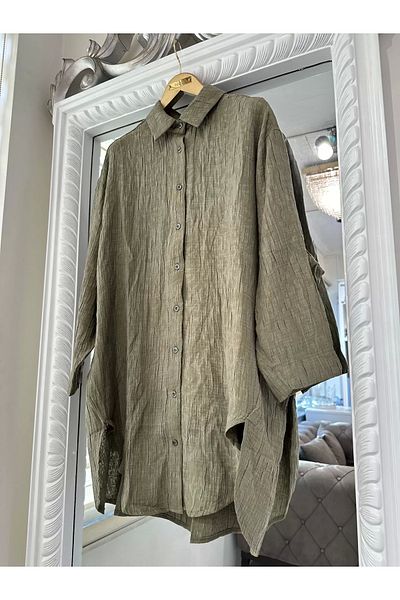 Invee Invee 7017 - Patterned Khaki Modal Shirt