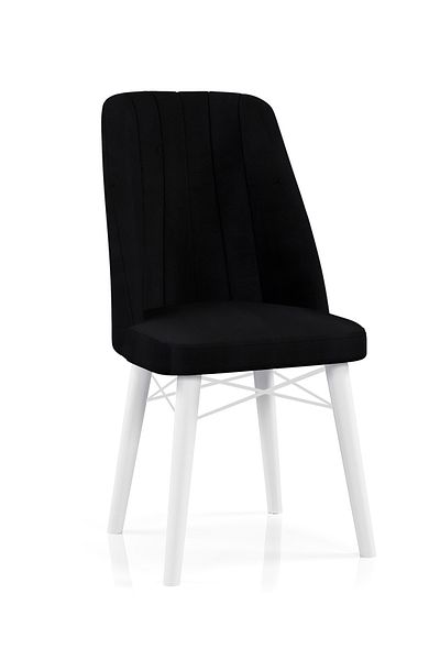 Desire Babyface Berlin Chair Set, 6 pcs Package, dining, kitchen, wooden legs White