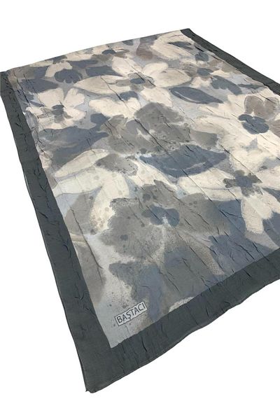 Baştacı Patterned Crash 0358 Dark Gray Shawl