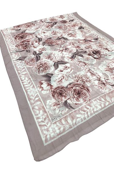 Baştacı Patterned Crash 0355 Pastel Powder Shawl