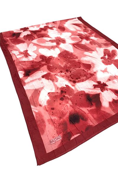 Baştacı Patterned Crash 0358 Claret Red Shawl