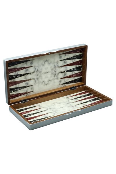 Sera Oyun Aletleri Marble White Large Size Backgammon Set
