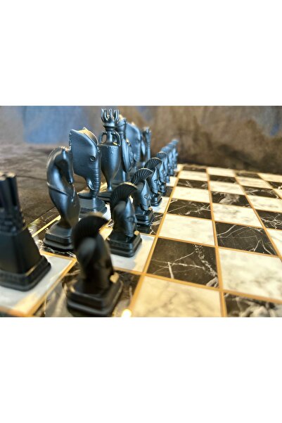 oraychess Ege Toprakları Premium Satranç Takımı Gri Tabla