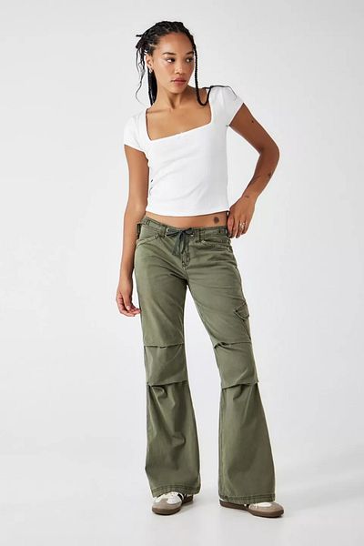 september island Khaki Young Flare Cargo Pants