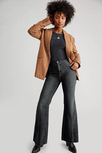 september island Washed Black High Waist Long Leg Jeans