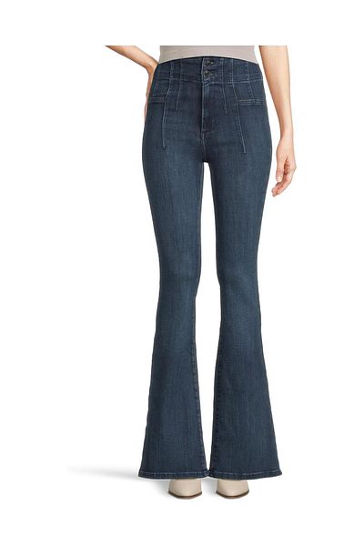 september island Smoky Navy Blue Super High Waist Long Leg Jeans