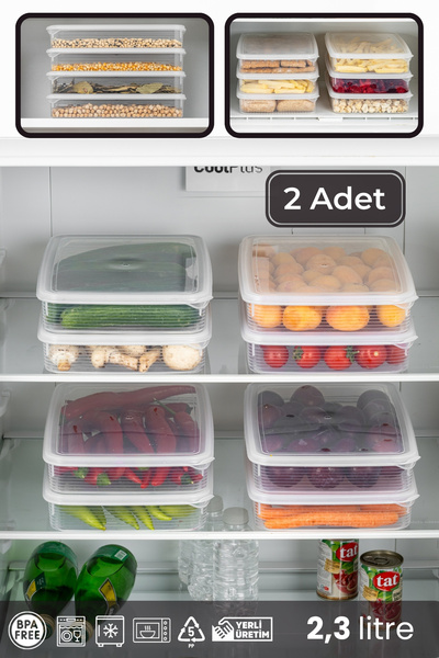 BRAMBLE LIFE 2 Pieces Transparent Leakproof Refrigerator and Microwave Storage Set - 2.3 Lt