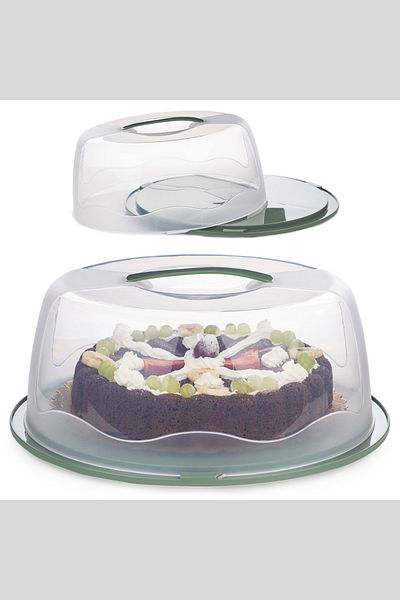 Sunplast Round Cake, Pastry, Pie Transport Box for Picnic Outing, Snap Lock Donut Pie Pastry Dish