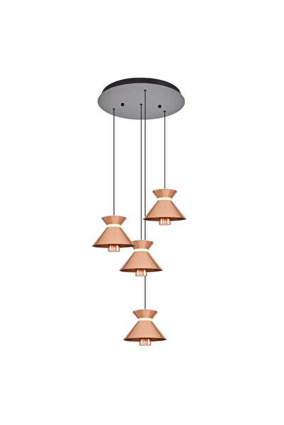 Özcan Aydınlatma Özcan Aydınlatma 2803-4A-32 Mekik 4'Lü Sarkıt Rose Gold