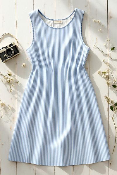 OTAKU Waterway Fabric Sleeveless Summer Above Knee A-Line Women's Dress