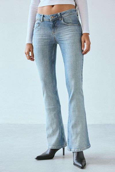 september island Vintage Light Blue Color Low Waist Flare Jeans