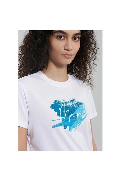 Mavi Γυναικείο μπλουζάκι με στάμπα Λευκό M1612240-620