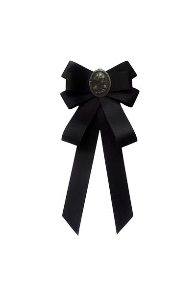 LO ADORO Arslan Detail Women's Tie Women's Detail Brooch Collar Accessory Women's Bow Tie Satin Tie Velvet Tie