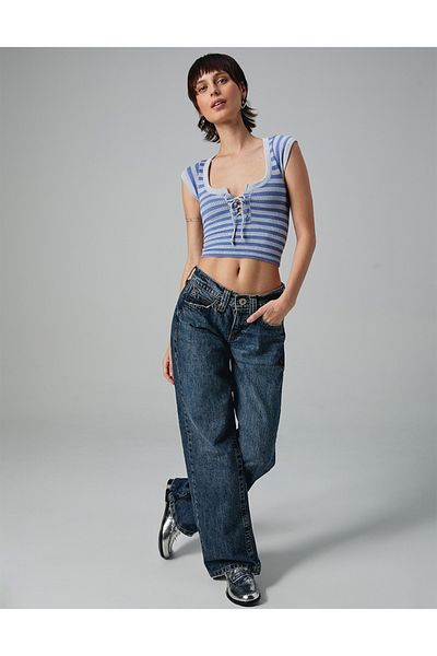 september island Dark Vintage Low Waist Jeans Trousers