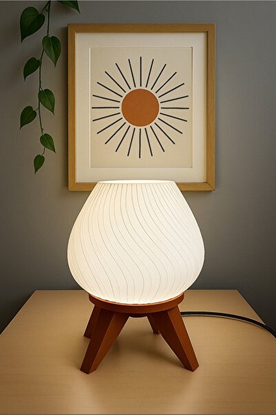 DYN Design 3d baskı komidin üstü ayaklı abajur ( ürün rengi stok durumuna gör...