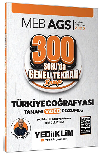 Yediiklim Yayınları 2025 Meb Ags Türkiye Coğrafyası 300 Soruda Tamamı Video Ç...