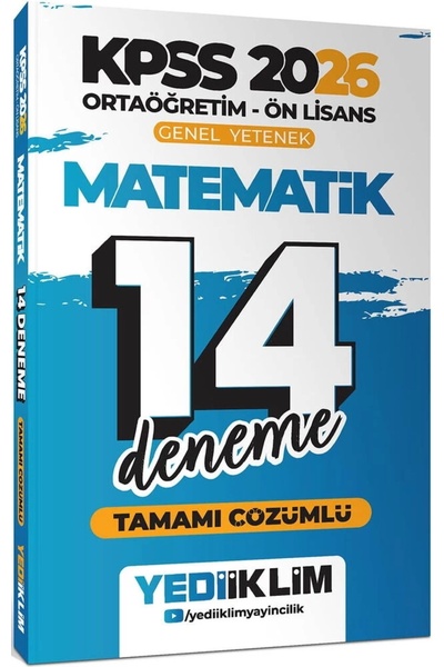 Yediiklim Yayınları 2026 KPSS Ortaöğretim Ön Lisans Genel Yetenek Matematik T...