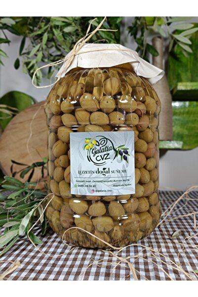 galatia cvz Aydın Yöresi Memecik Cinsi Sofralık Tatlandırılmış Çizik Zeytin (3 Kg)