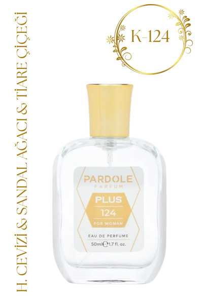 PARDOLE K-124 Odunsu Favoris Kadın Parfum -50 ml - Hindistan Cevizi Sütü, Sandal Ağacı, Tiare Çiçeği