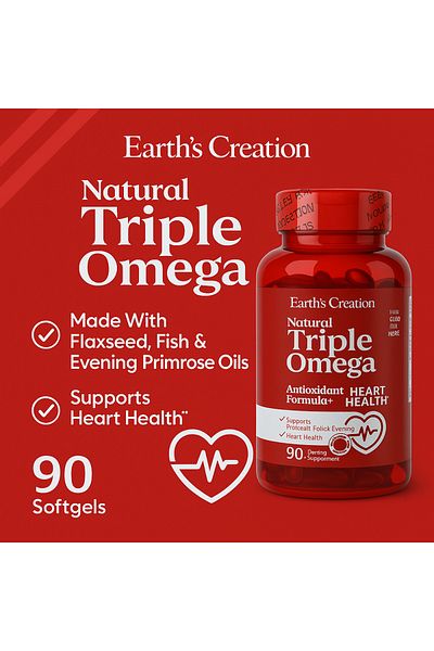 Earth's Creation Triple Omega 3,6,9 With Flaxseed Fish Oil