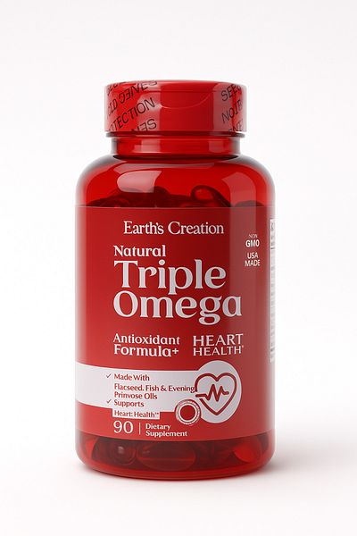Earth's Creation Triple Omega 3,6,9 With Flaxseed Fish Oil
