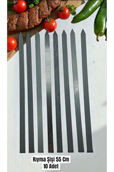 Adana Kebab Minced Meat Skewer 55 Cm Width 2 Cm,2 MM Thickness - 10 Pieces Deletion Minced Meat Skewer Kebab Skewer