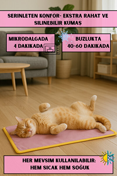 PUGALO Thermo Mat Hem Soğuk Hem Sıcak Kullanılabilen 2si1 arada Kedi & Köpek Minderi
