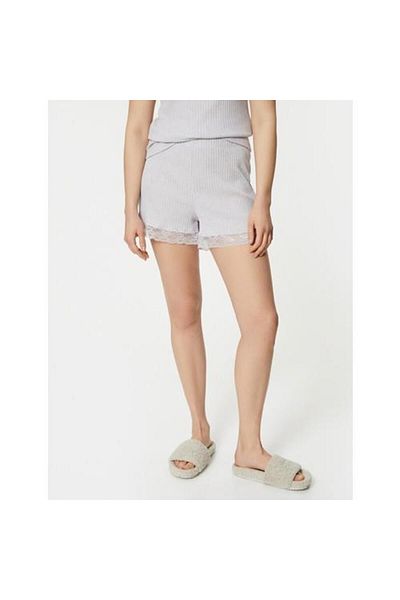 Koton Lace Ribbed Pajama Bottom - Normal Elastic Waist