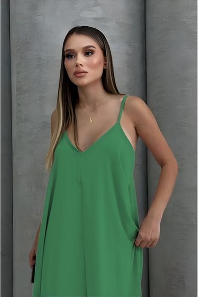 Mogi Butik Aerobin Fabric Adjustable Strap Long Women's Dress 3088