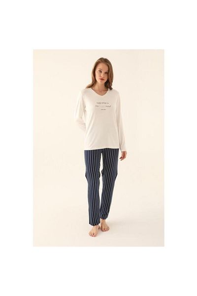 Pierre Cardin Cream Women's Long Sleeve Pajama Set