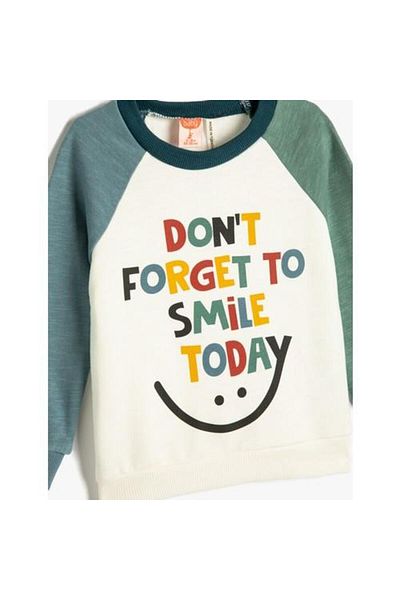 Koton Sweatshirt Rose Gold Crew Neck Printed Cotton
