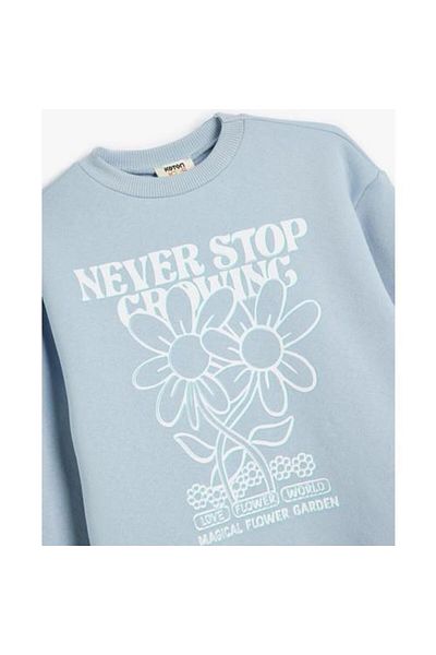 Koton Hanorac cu mânecă lungă, cu imprimeu floral, cu gât crew