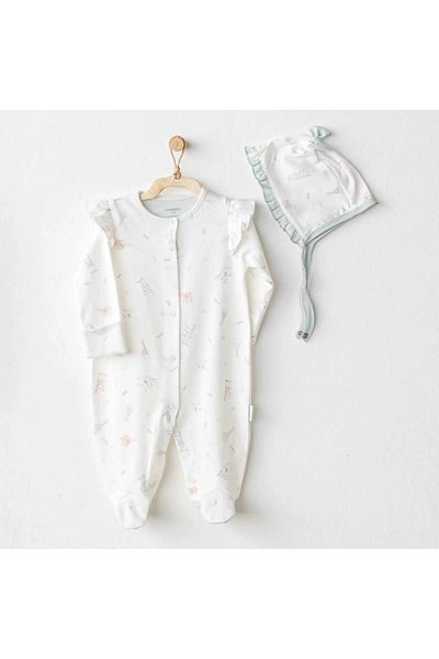 andywawa Ac25510 Love Family Baby Jumpsuit Set Ecru