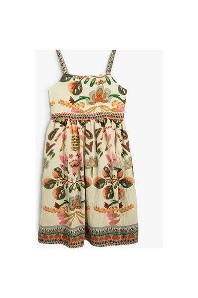 Koton Țesătură din viscoză - Rochie cu bretele cu gât pătrat cu imprimeu floral