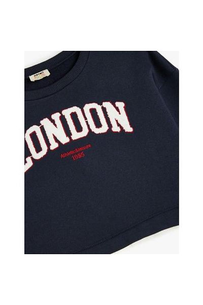 Koton London City nyomott pulóver - Crew nyakú és szegély részletes raszteres ing