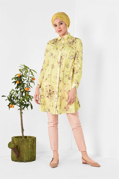 Alvina Front Button Flower Tunic 4911