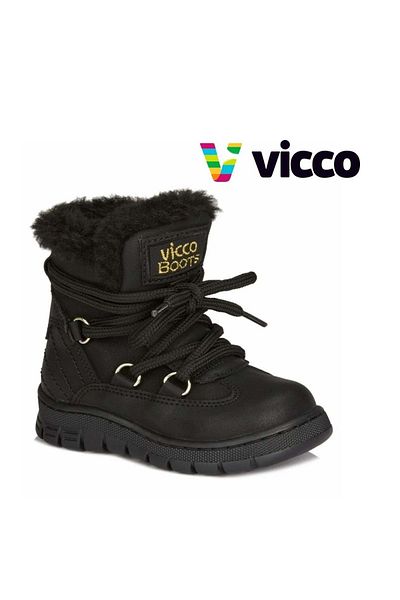 Vicco Kappa Γούνινα Ορθοπεδικά Παιδικά Μποτάκια Μαύρα