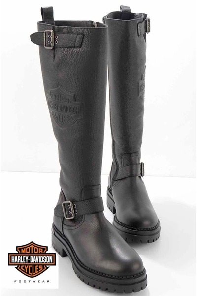 Harley Davidson 026Z100027 Trouble bőr női csizma FEKETE