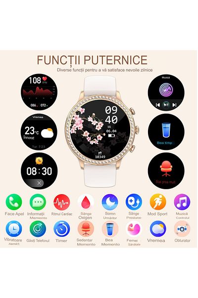 OEM Ceas Smartwatch V60™ Watch Apel Bluetooth 1.39", Music Control One -touch,ritm Cardiac
