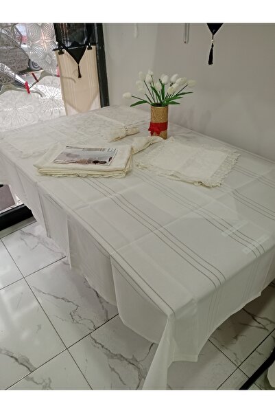Elisam Living Room Set Napkin+Ranir+Table Cloth (Full Set with White Box)