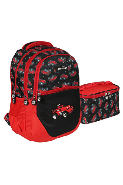 Relaxion Rlx-1350 Erkek Çocuk Beslenmeli Ilk Okul Çantası Araba Ve Dinazor De...