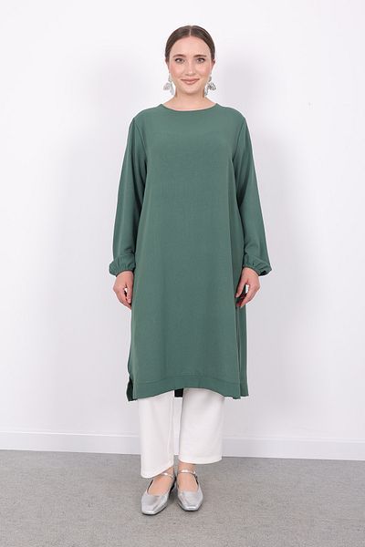 Linvey Women's Daily Comfortable Stylish Kraş Ayrobin Long Sports Tunic with Elastic Sleeves