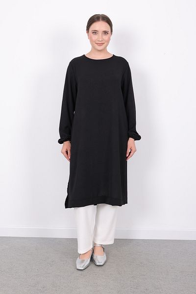 Linvey Women's Daily Comfortable Stylish Kraş Ayrobin Long Sports Tunic with Elastic Sleeves