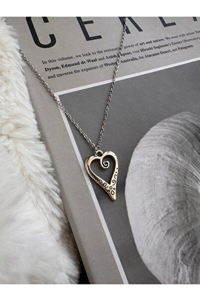 WhimsyWhite قلادة على شكل قلب حلزوني، قلادة نسائية أنيقة على شكل قلب من الفول...