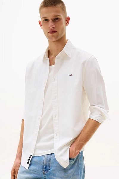 Tommy Hilfiger Tommy Jeans Tjm Reg Oxford Shirt Ext Men's White Shirt Dm0Dm21298Ybl