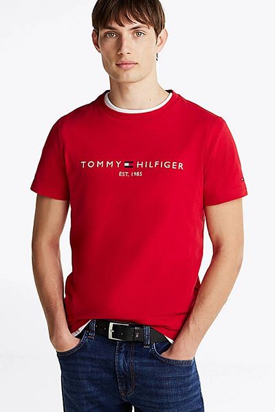 Tommy Hilfiger Tommy Logo Tee Men's Red T-Shirt Mw0Mw11797Xld