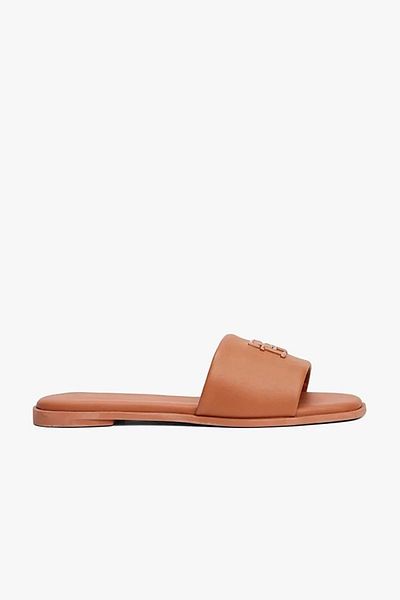 Tommy Hilfiger Th Logo Hardware Leather Mule Women's Slippers Fw0Fw08806Gpa