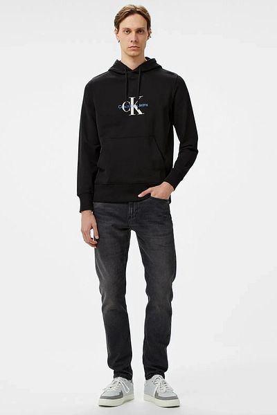 Calvin Klein Ck Jeans Distressed Monologo Hoodie Ανδρικό μαύρο φούτερ J30j326875-beh