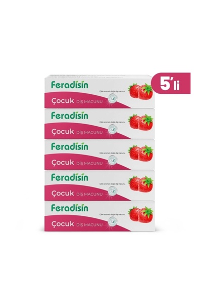 Feradisin Gimdes Helal Sertifikalı Çocuk Diş Macunu 5 Li Set